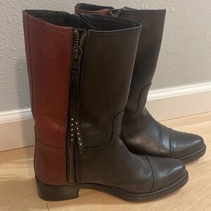 COACH Women’s Double Zipper Short Western Leather Boots